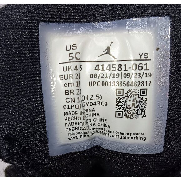 Nike Air Jordan 13 Retro Infant Shoes 5C Black/Red Leather Basketball Sneakers - Picture 5 of 7